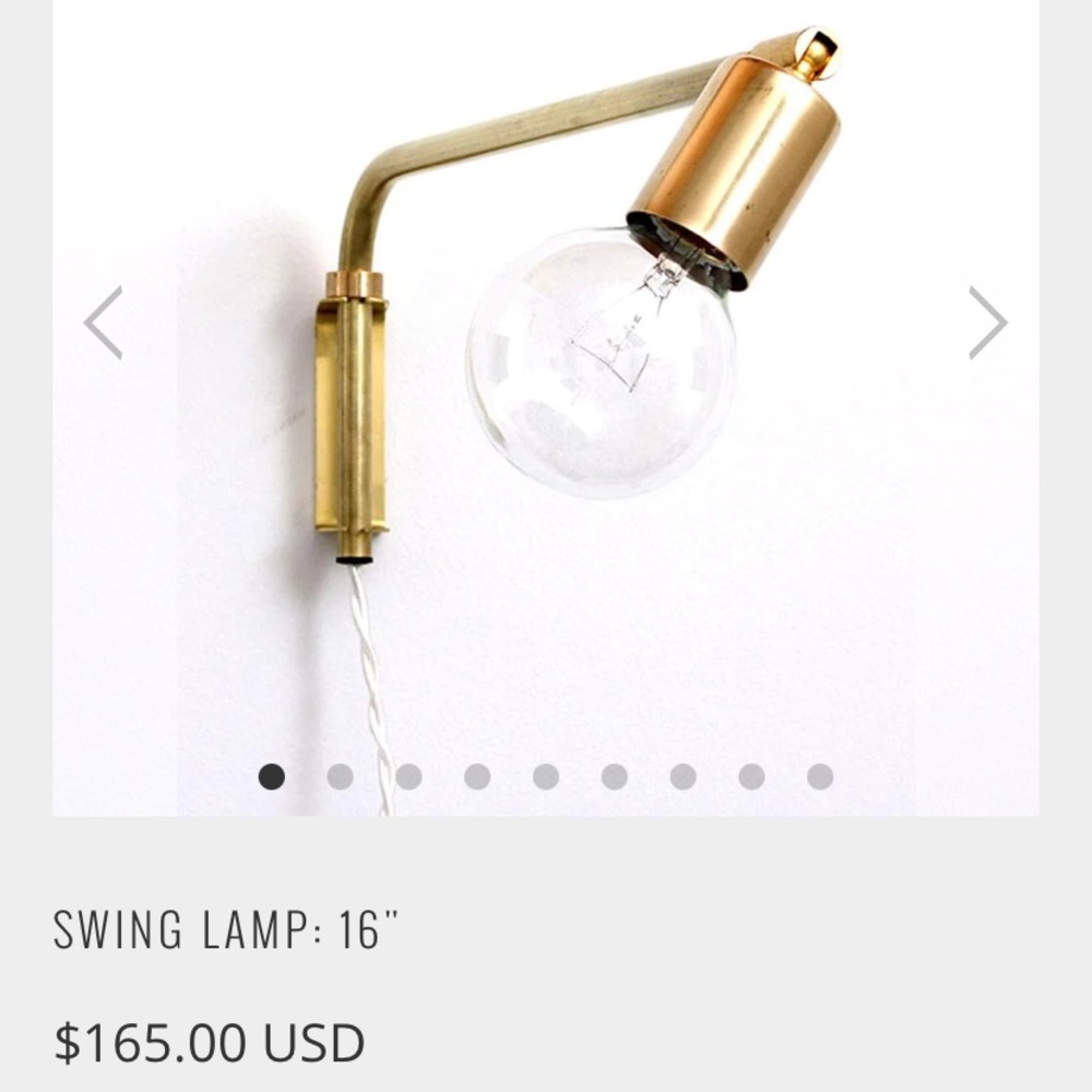 @onefortythree brass swing arm lamp